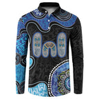 Personalised Aboriginal Art Woman Symbol Button Sweatshirt