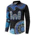 Personalised Aboriginal Art Woman Symbol Button Sweatshirt