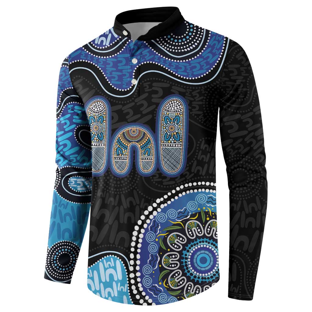 Personalised Aboriginal Art Woman Symbol Button Sweatshirt