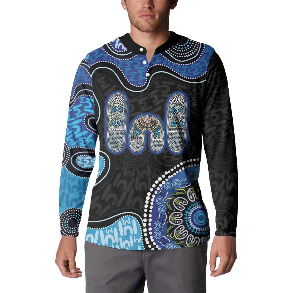 Personalised Aboriginal Art Woman Symbol Button Sweatshirt