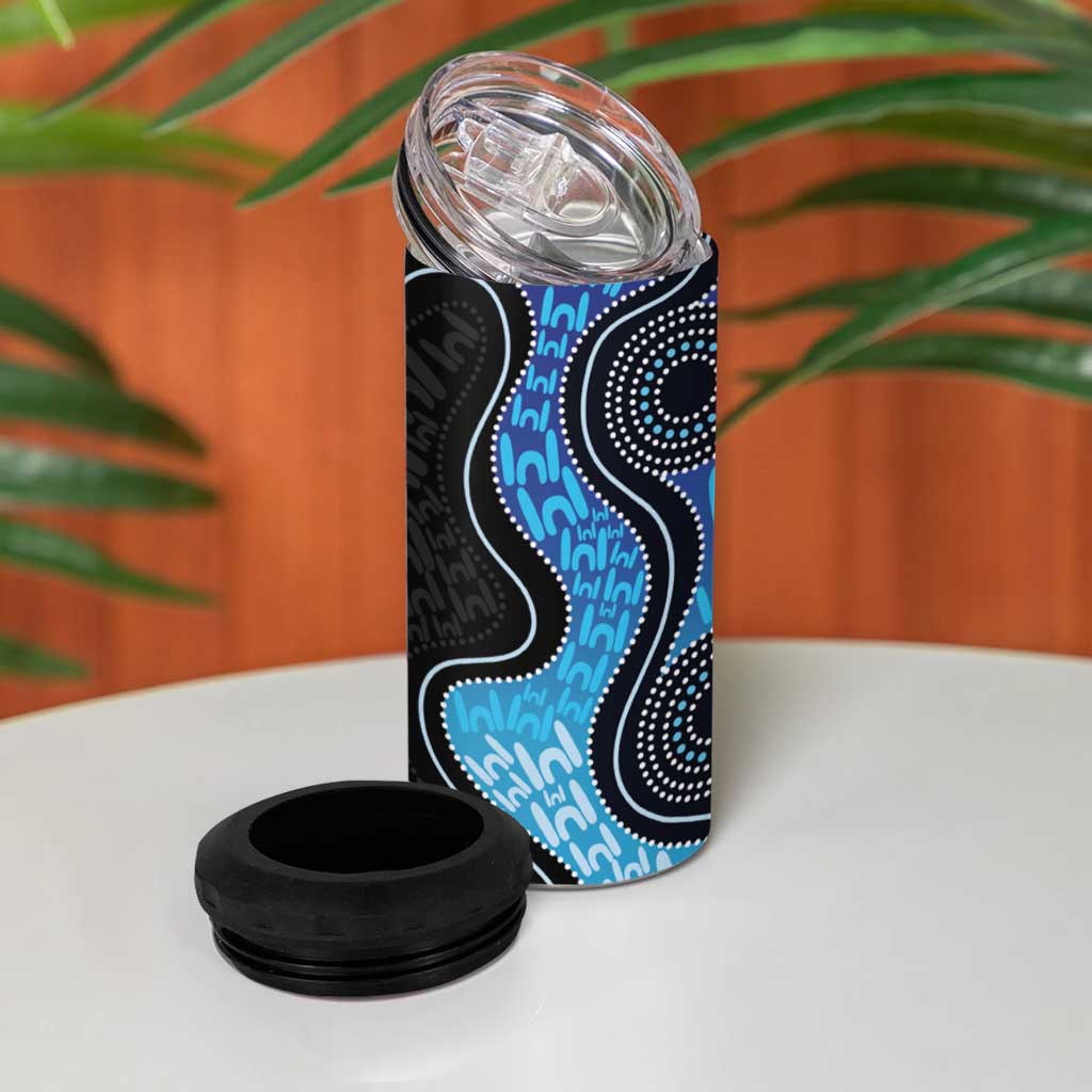Personalised Aboriginal Art Woman Symbol 4 in 1 Can Cooler Tumbler