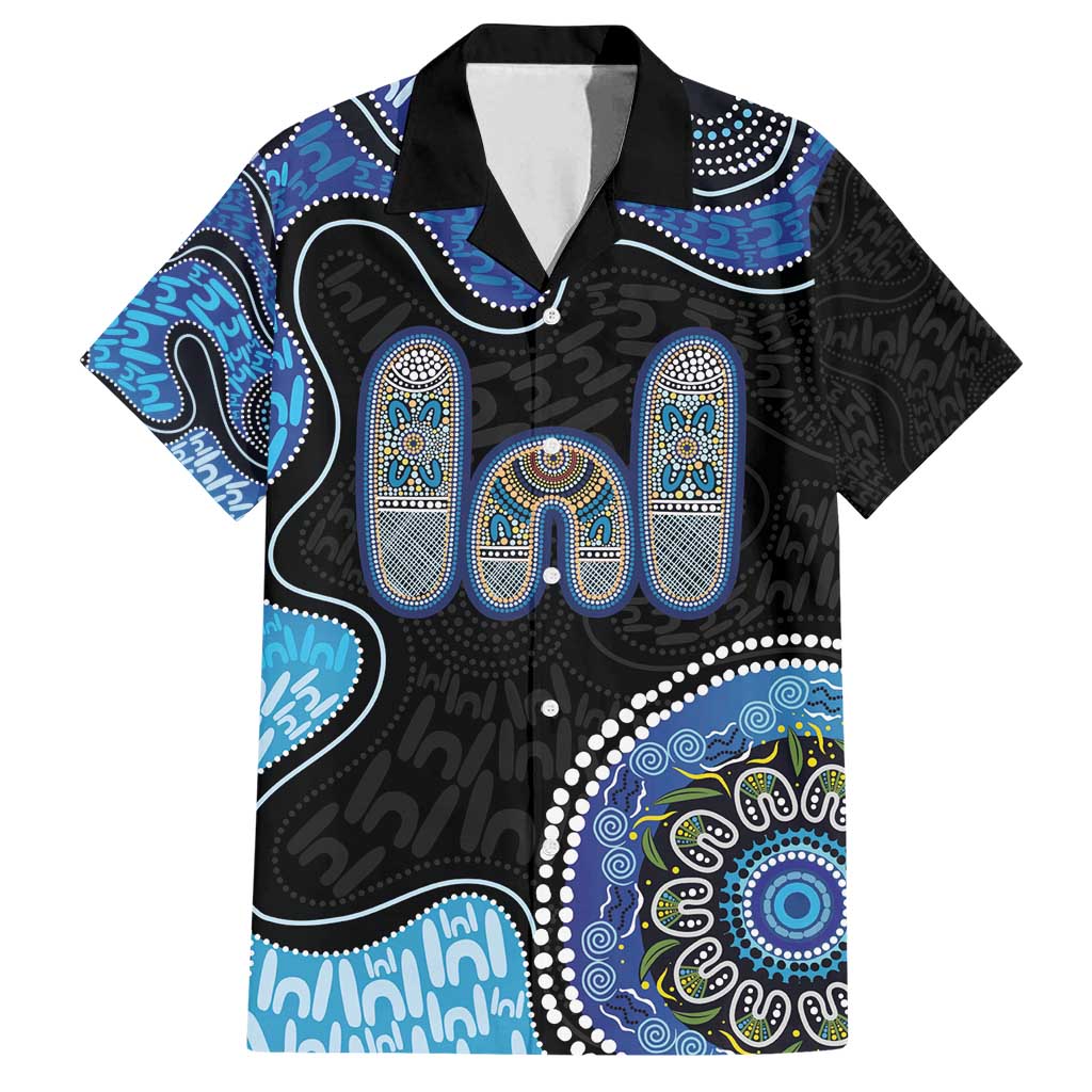Personalised Aboriginal Art Woman Symbol Family Matching Long Sleeve Bodycon Dress and Hawaiian Shirt
