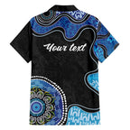 Personalised Aboriginal Art Woman Symbol Family Matching Long Sleeve Bodycon Dress and Hawaiian Shirt