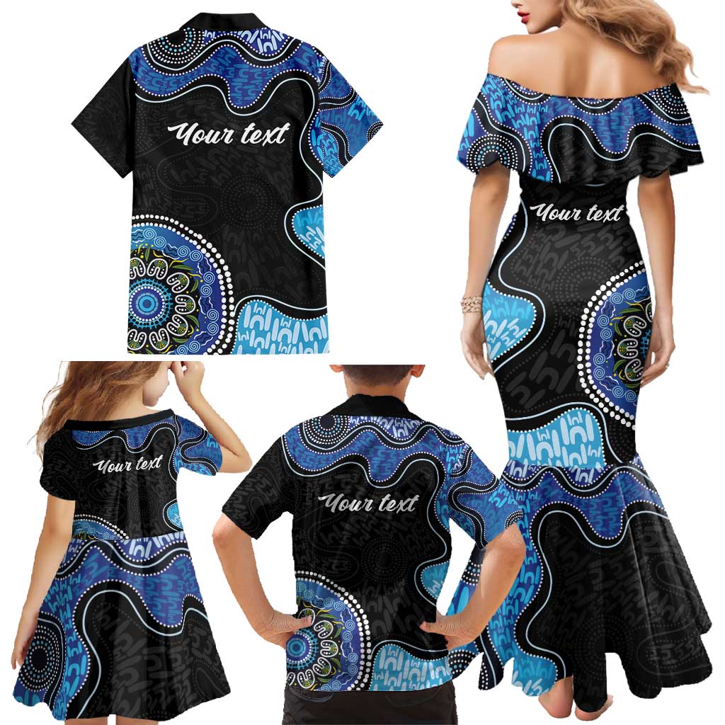 Personalised Aboriginal Art Woman Symbol Family Matching Mermaid Dress and Hawaiian Shirt