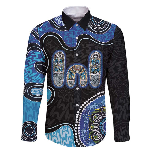 Personalised Aboriginal Art Woman Symbol Family Matching Mermaid Dress and Hawaiian Shirt