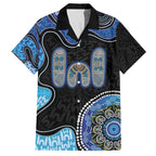 Personalised Aboriginal Art Woman Symbol Family Matching Off The Shoulder Long Sleeve Dress and Hawaiian Shirt