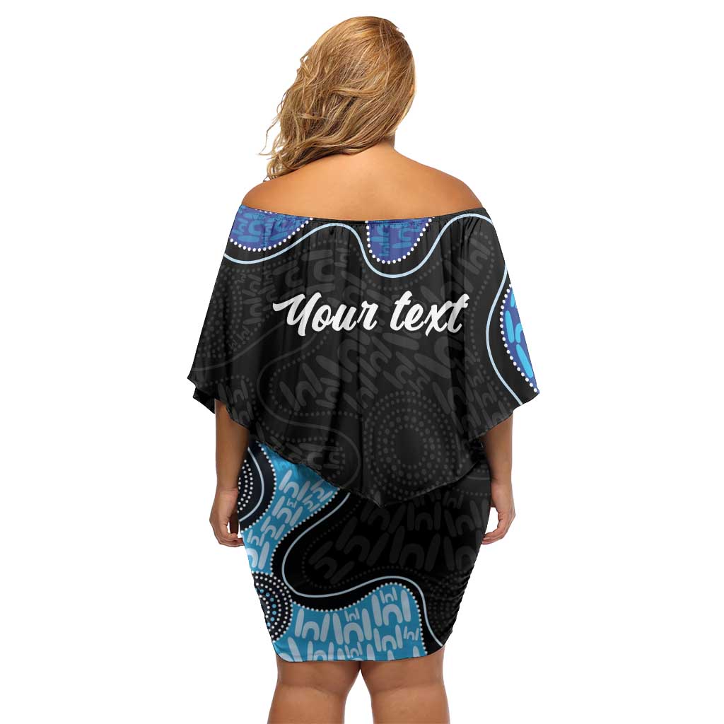 Personalised Aboriginal Art Woman Symbol Family Matching Off Shoulder Short Dress and Hawaiian Shirt