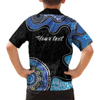 Personalised Aboriginal Art Woman Symbol Family Matching Short Sleeve Bodycon Dress and Hawaiian Shirt