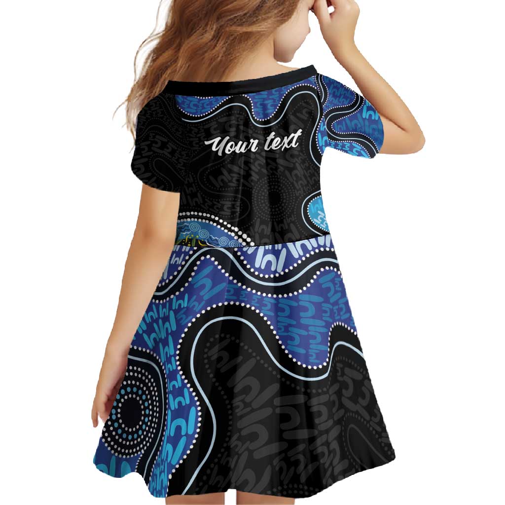 Personalised Aboriginal Art Woman Symbol Family Matching Short Sleeve Bodycon Dress and Hawaiian Shirt