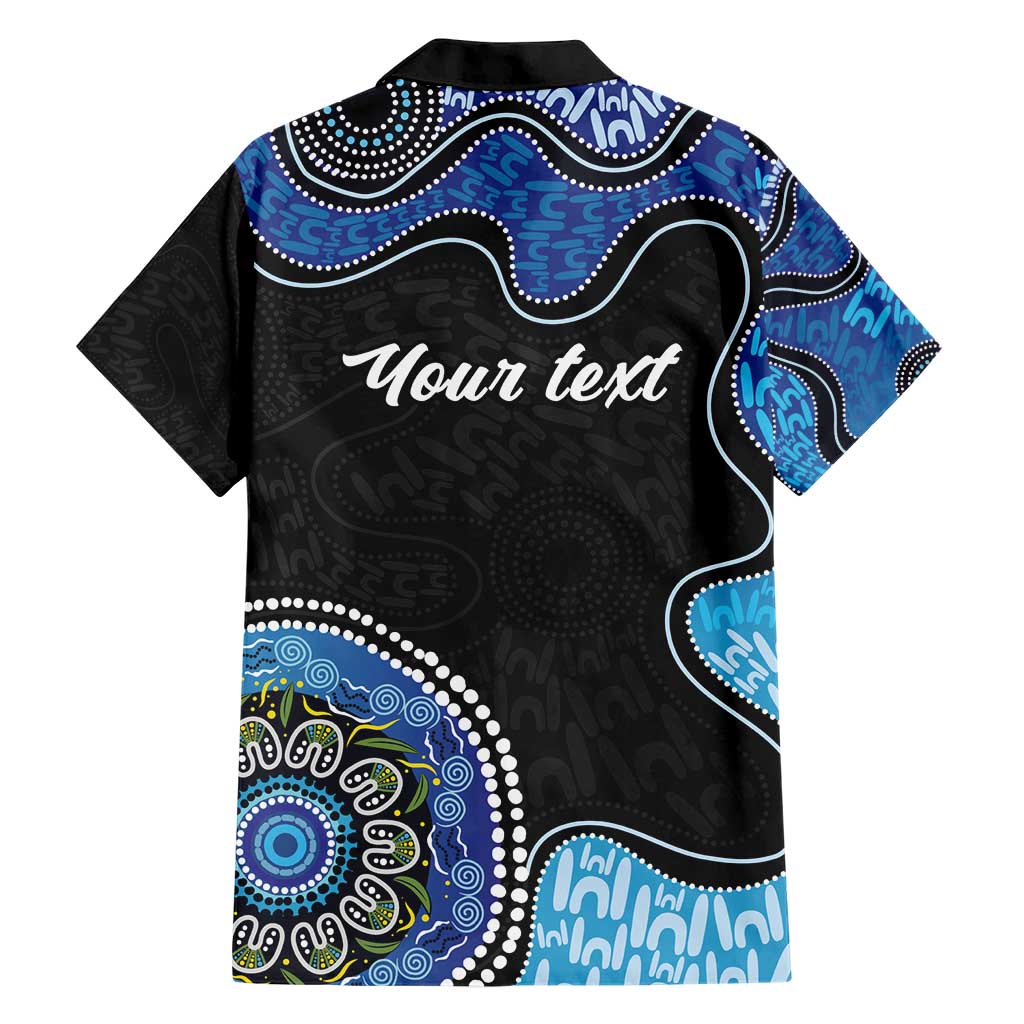 Personalised Aboriginal Art Woman Symbol Family Matching Short Sleeve Bodycon Dress and Hawaiian Shirt