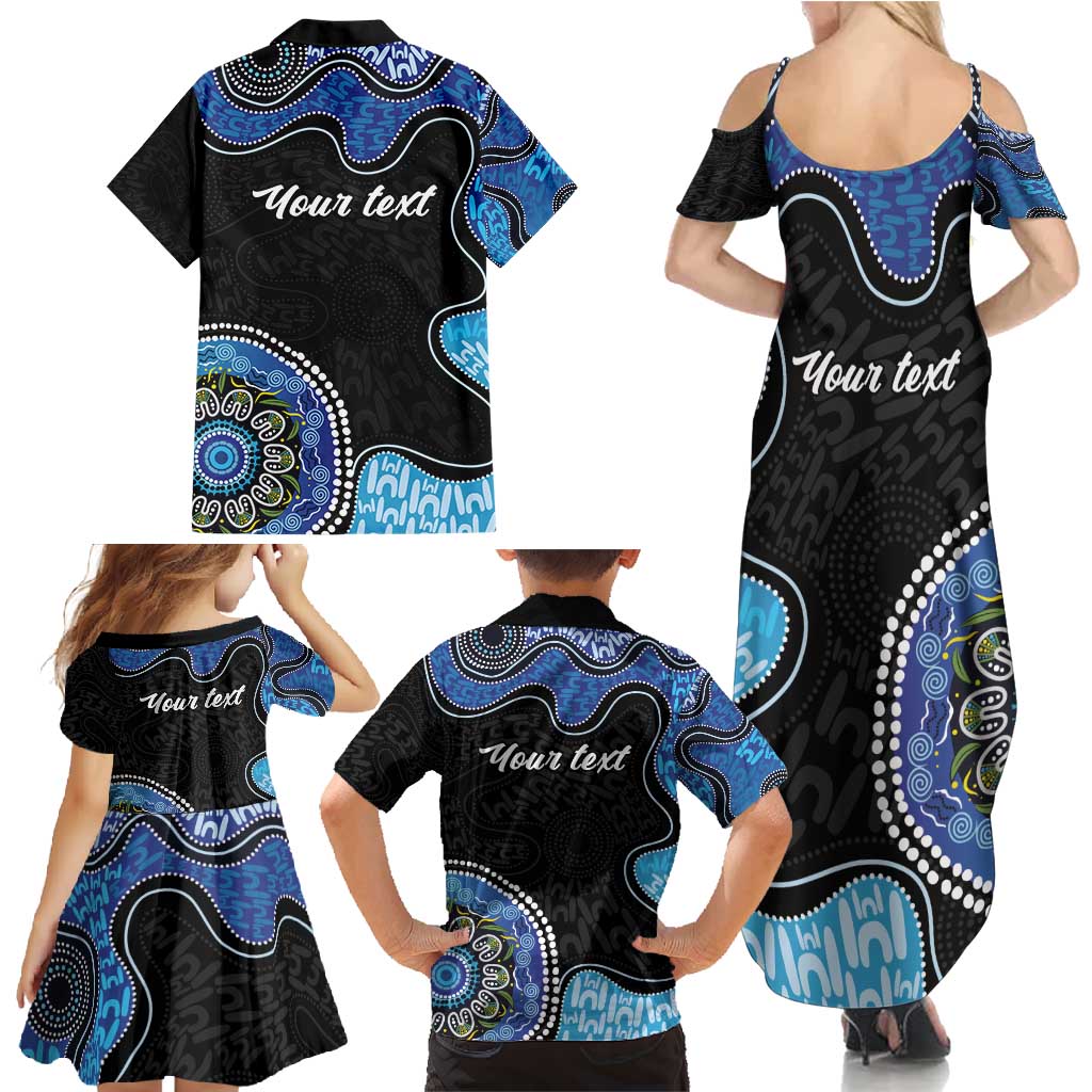Personalised Aboriginal Art Woman Symbol Family Matching Summer Maxi Dress and Hawaiian Shirt