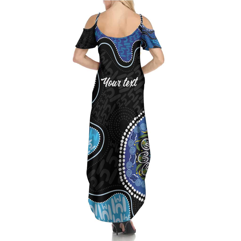 Personalised Aboriginal Art Woman Symbol Family Matching Summer Maxi Dress and Hawaiian Shirt