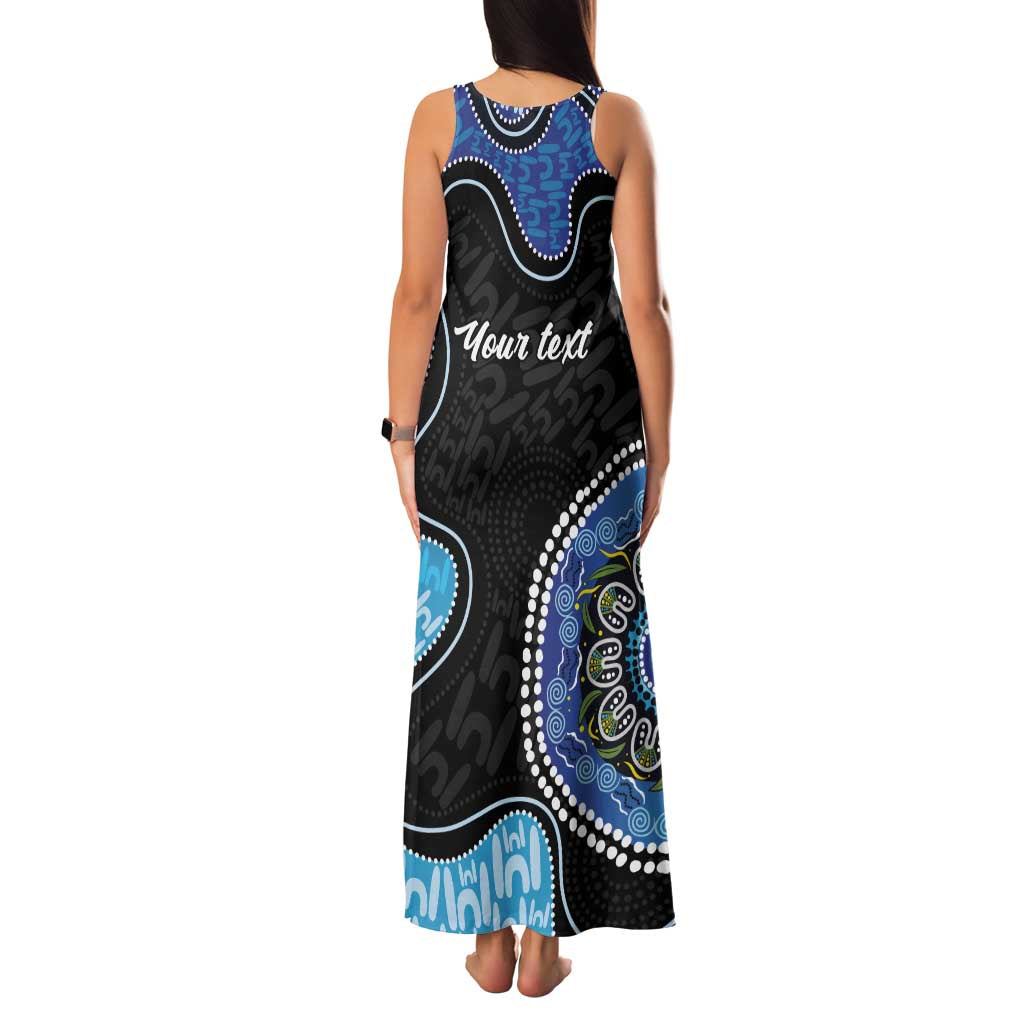 Personalised Aboriginal Art Woman Symbol Family Matching Tank Maxi Dress and Hawaiian Shirt