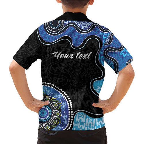 Personalised Aboriginal Art Woman Symbol Kid Hawaiian Shirt