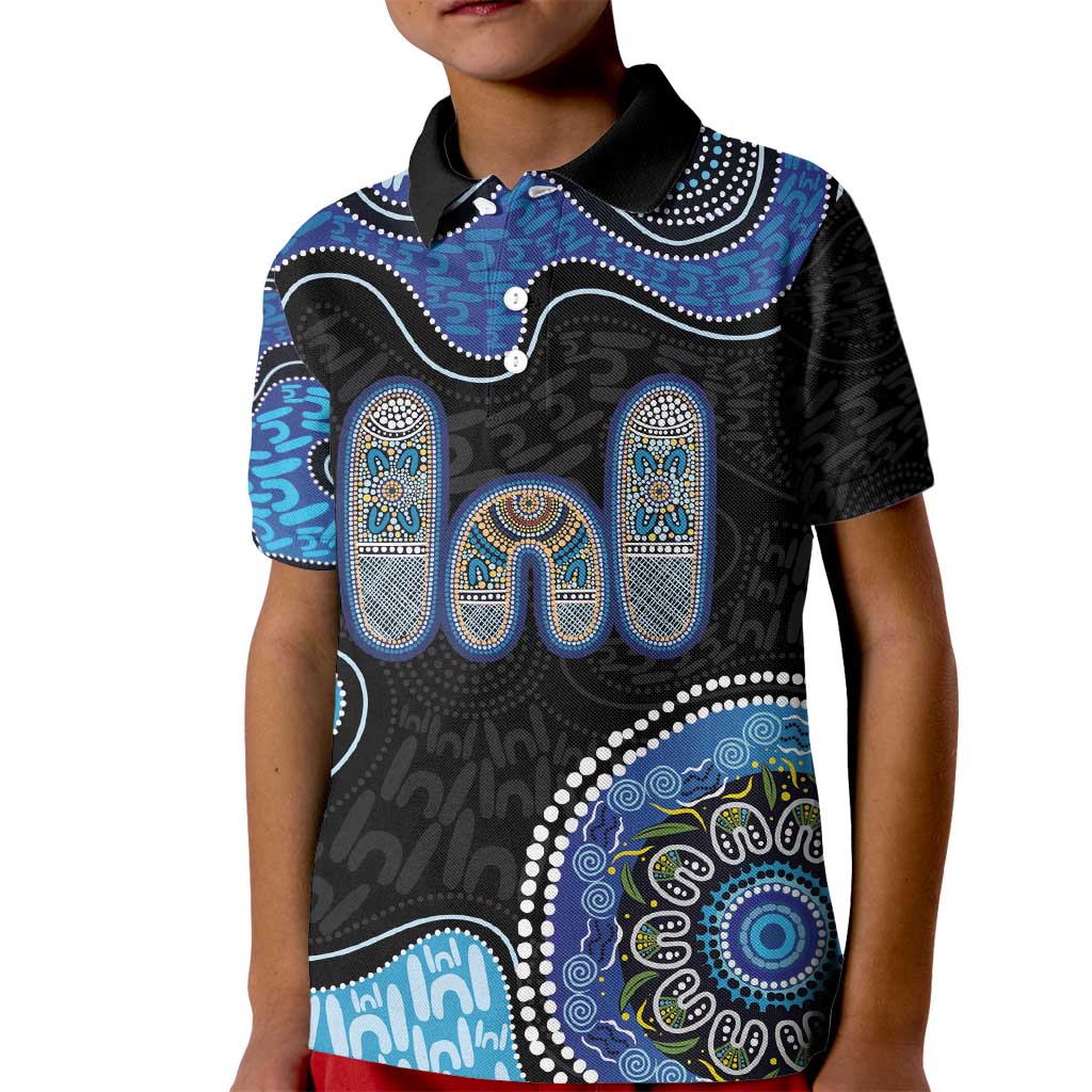 Personalised Aboriginal Art Woman Symbol Kid Polo Shirt