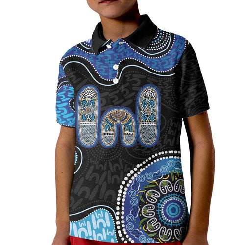 Personalised Aboriginal Art Woman Symbol Kid Polo Shirt