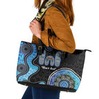 Personalised Aboriginal Art Woman Symbol Leather Tote Bag