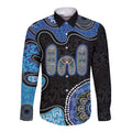 Personalised Aboriginal Art Woman Symbol Long Sleeve Button Shirt