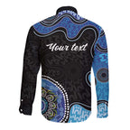 Personalised Aboriginal Art Woman Symbol Long Sleeve Button Shirt