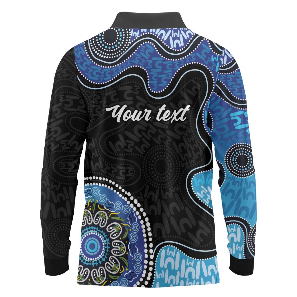 Personalised Aboriginal Art Woman Symbol Long Sleeve Polo Shirt