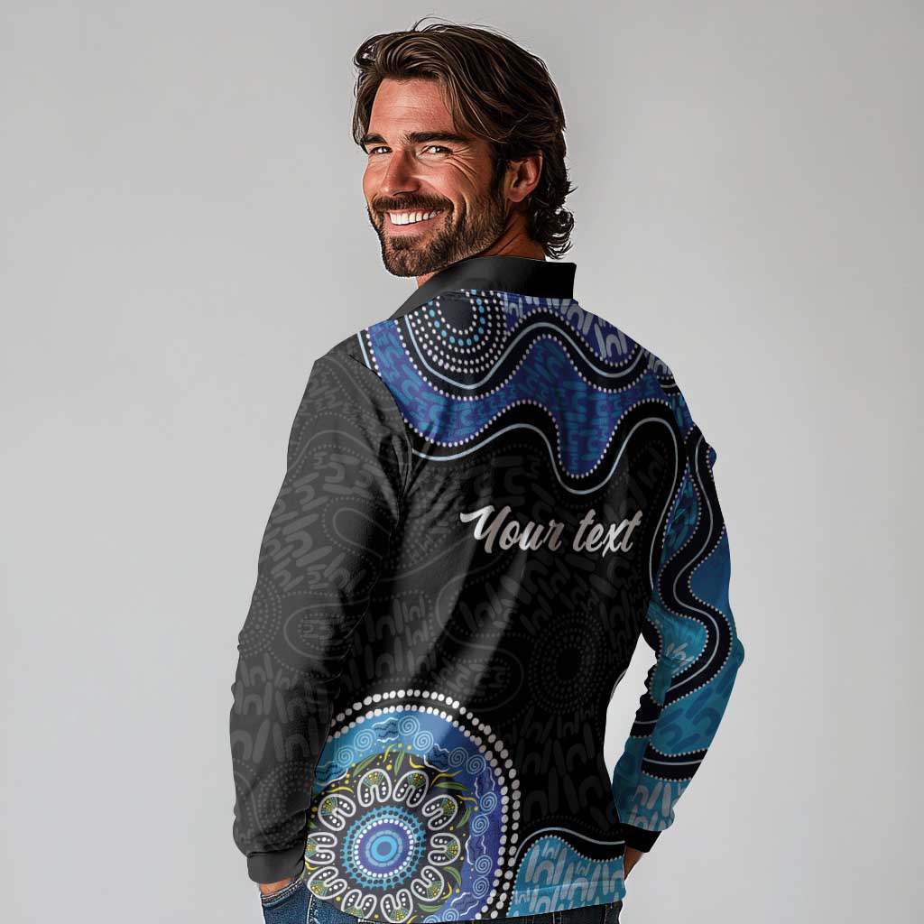 Personalised Aboriginal Art Woman Symbol Long Sleeve Polo Shirt