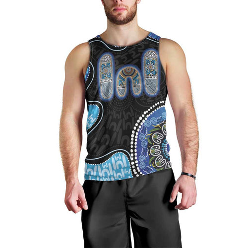 Personalised Aboriginal Art Woman Symbol Men Tank Top