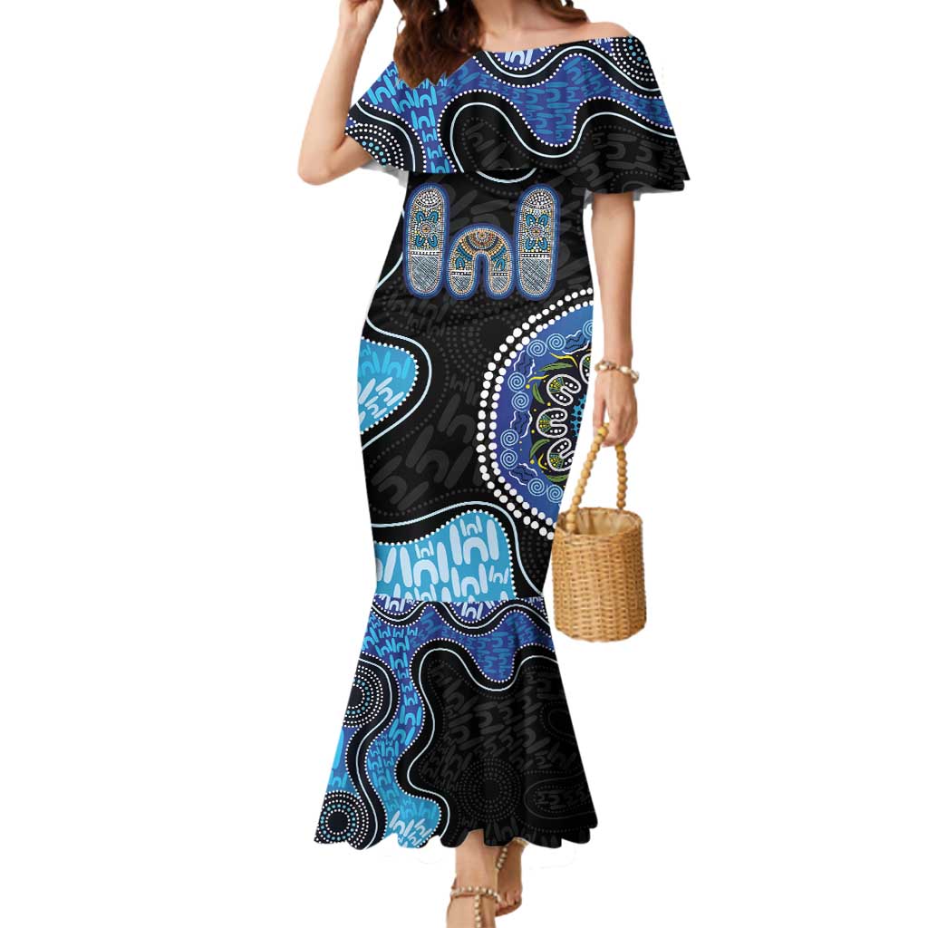 Personalised Aboriginal Art Woman Symbol Mermaid Dress