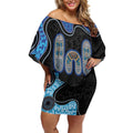 Personalised Aboriginal Art Woman Symbol Off Shoulder Short Dress