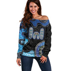 Personalised Aboriginal Art Woman Symbol Off Shoulder Sweater