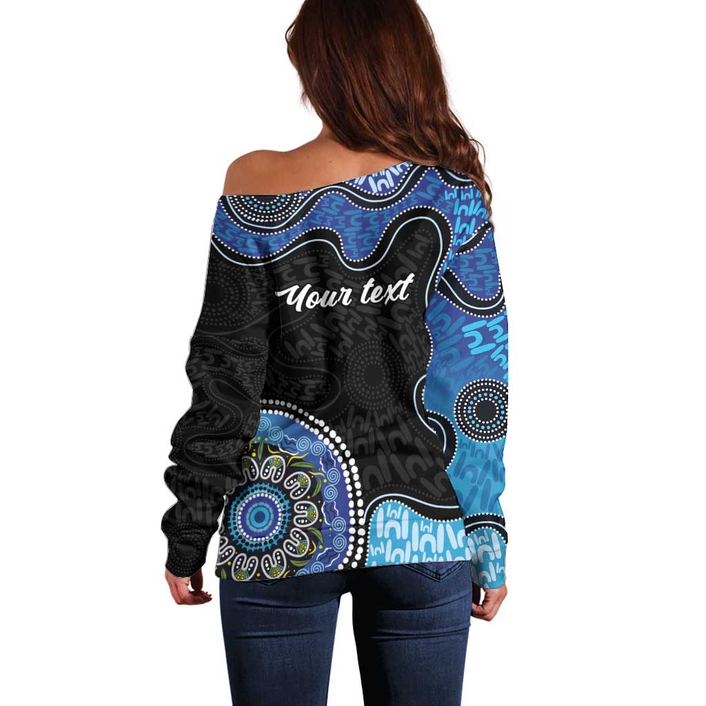 Personalised Aboriginal Art Woman Symbol Off Shoulder Sweater