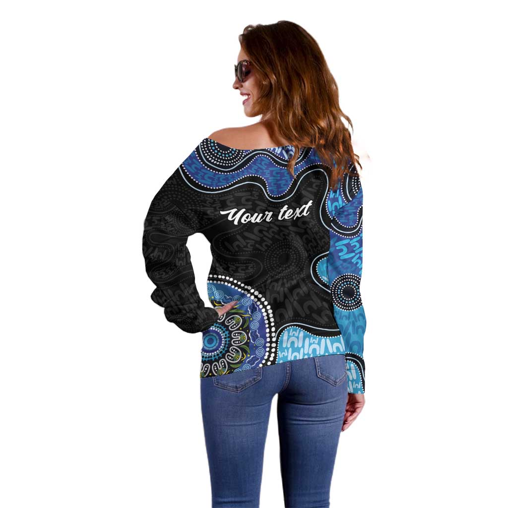 Personalised Aboriginal Art Woman Symbol Off Shoulder Sweater
