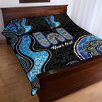 Personalised Aboriginal Art Woman Symbol Quilt Bed Set
