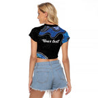 Personalised Aboriginal Art Woman Symbol Raglan Cropped T Shirt
