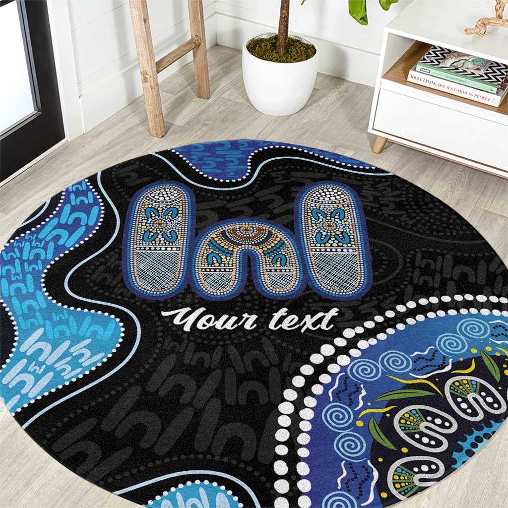 Personalised Aboriginal Art Woman Symbol Round Carpet