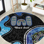 Personalised Aboriginal Art Woman Symbol Round Carpet