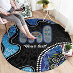 Personalised Aboriginal Art Woman Symbol Round Carpet