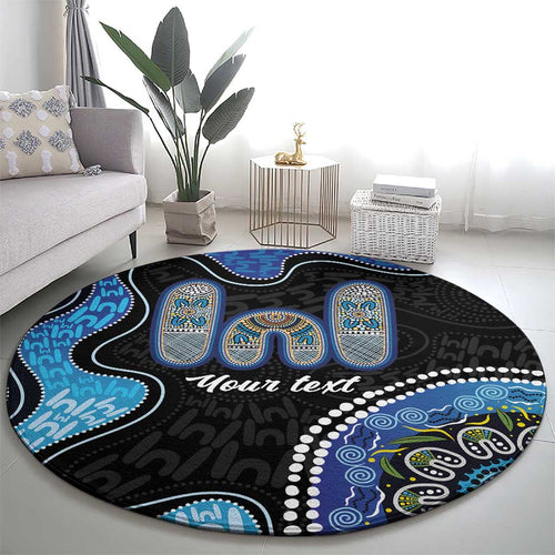 Personalised Aboriginal Art Woman Symbol Round Carpet