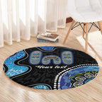 Personalised Aboriginal Art Woman Symbol Round Carpet