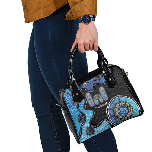Personalised Aboriginal Art Woman Symbol Shoulder Handbag