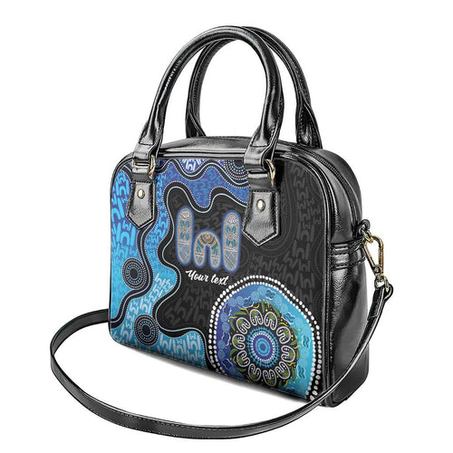 Personalised Aboriginal Art Woman Symbol Shoulder Handbag