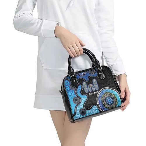 Personalised Aboriginal Art Woman Symbol Shoulder Handbag
