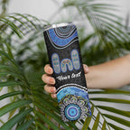 Personalised Aboriginal Art Woman Symbol Skinny Tumbler