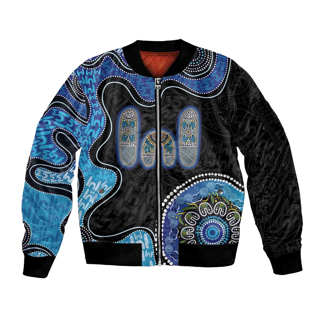 Personalised Aboriginal Art Woman Symbol Sleeve Zip Bomber Jacket