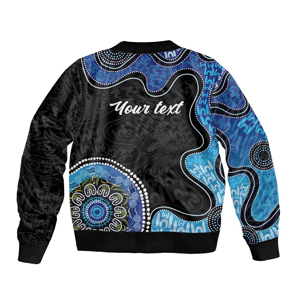 Personalised Aboriginal Art Woman Symbol Sleeve Zip Bomber Jacket