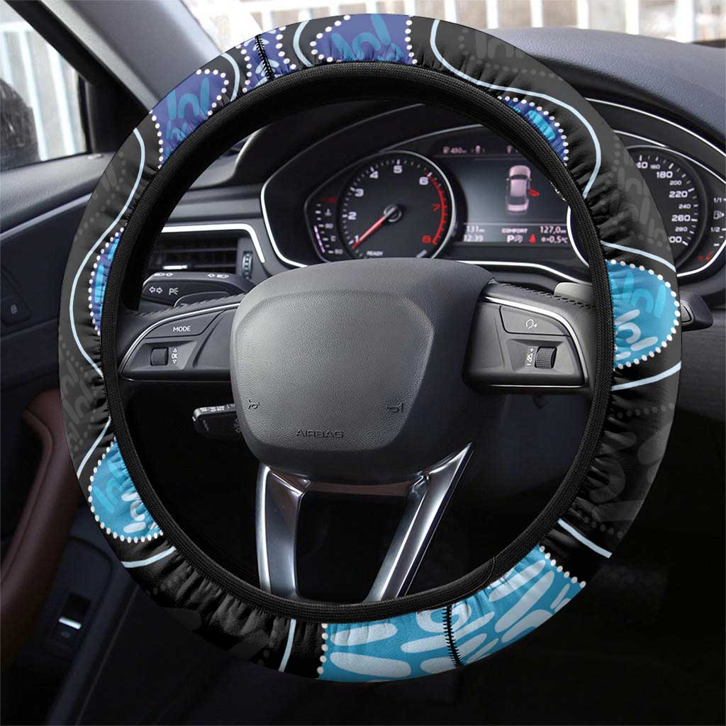 Aboriginal Art Woman Symbol Steering Wheel Cover
