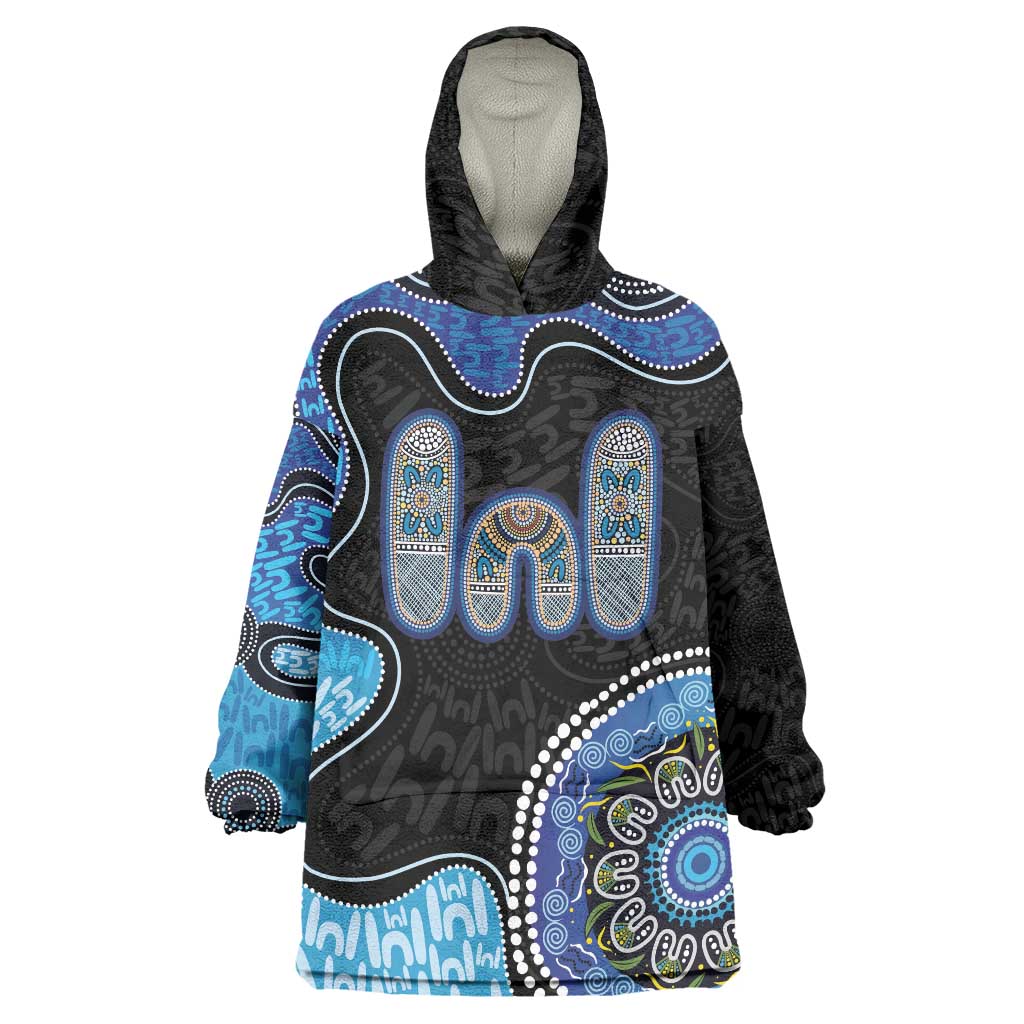 Personalised Aboriginal Art Woman Symbol Wearable Blanket Hoodie