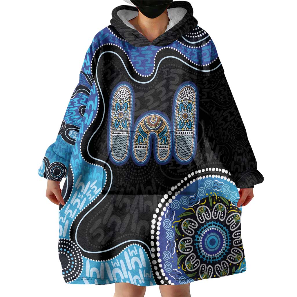 Personalised Aboriginal Art Woman Symbol Wearable Blanket Hoodie