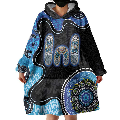 Personalised Aboriginal Art Woman Symbol Wearable Blanket Hoodie