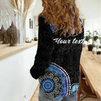 Personalised Aboriginal Art Woman Symbol Women Casual Shirt