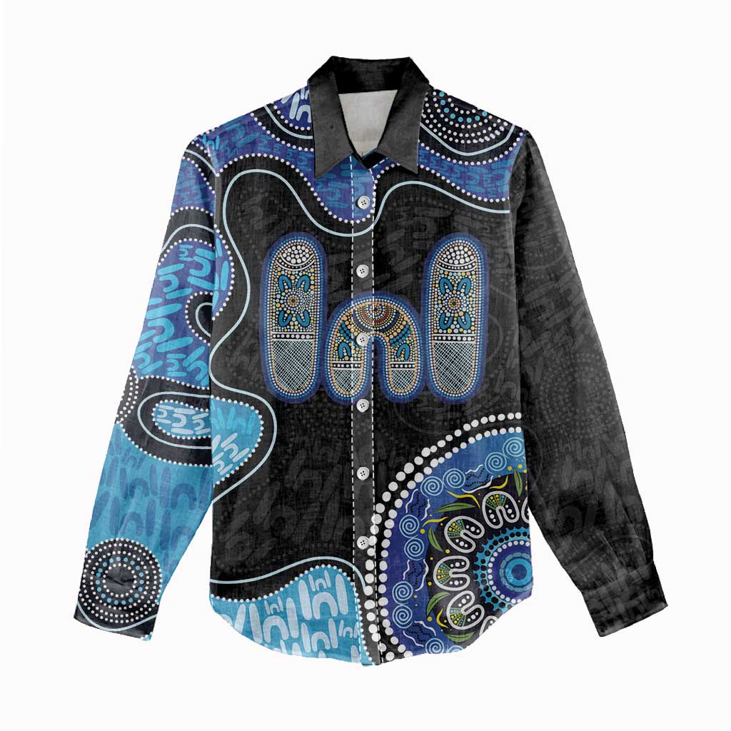 Personalised Aboriginal Art Woman Symbol Women Casual Shirt